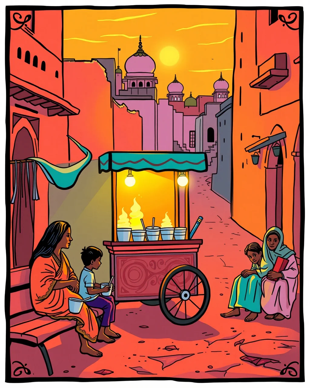 Sunset ke baad kulfi cart ka Jaipur