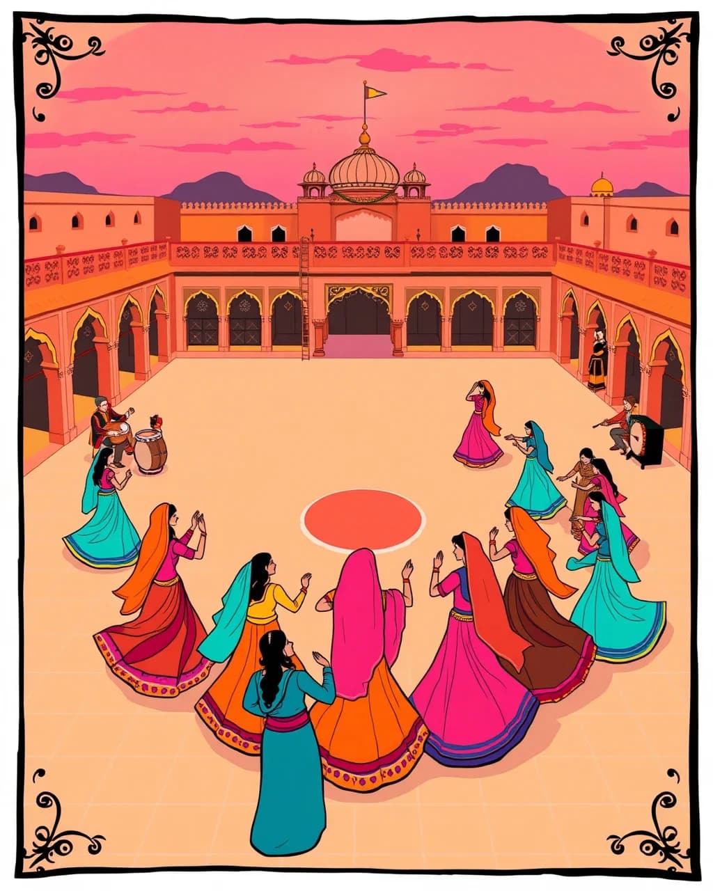 Ghoomar ka gol, jo aur bhi khul jaata hai