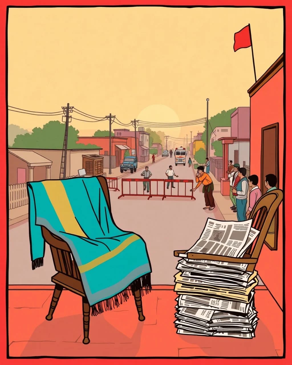 Nandpuri mein sadak ka faisla, subah se halchal